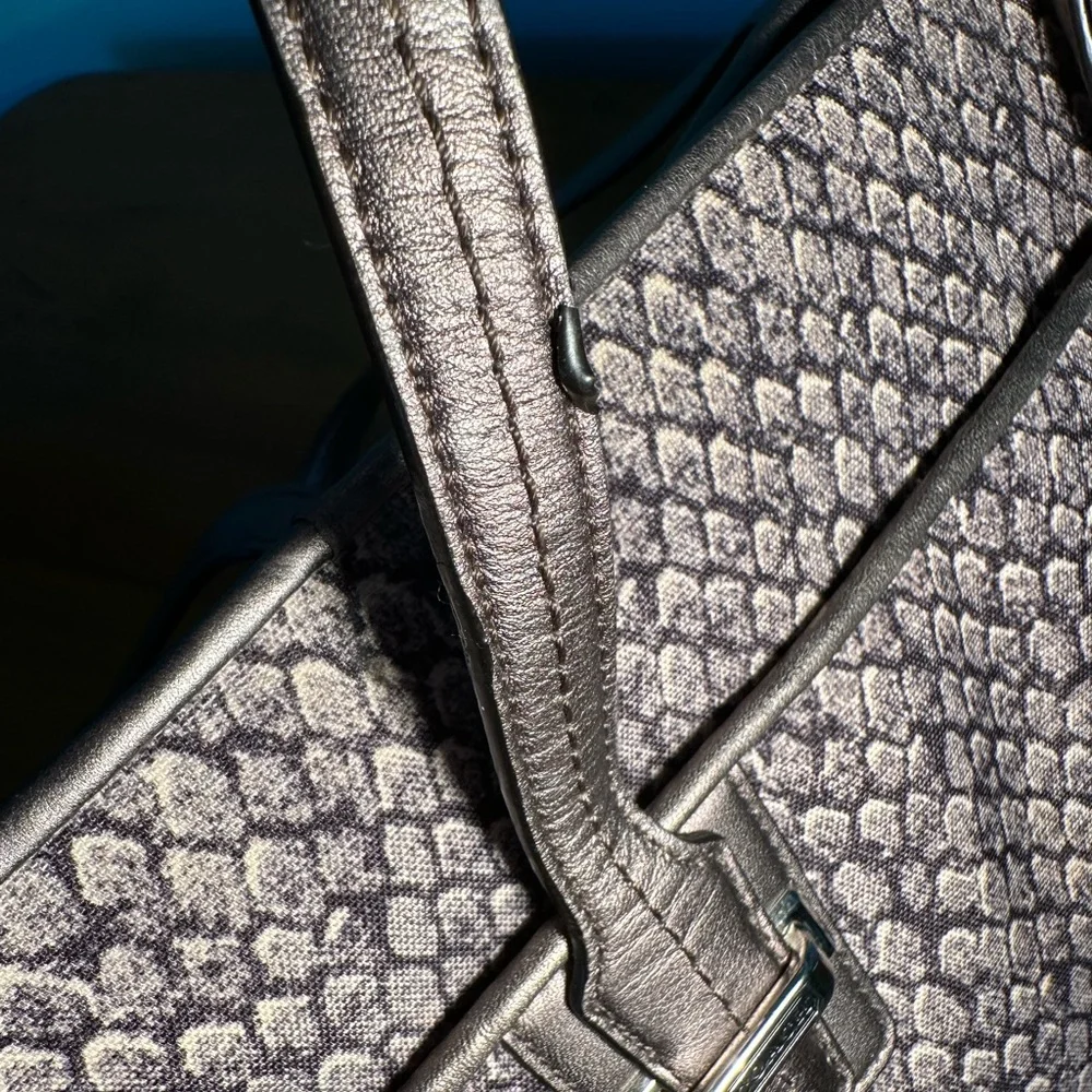 Grunge Glam Alt Gunmetal Gray Python Snake Coach Taylor Alexis Carryall Satchel